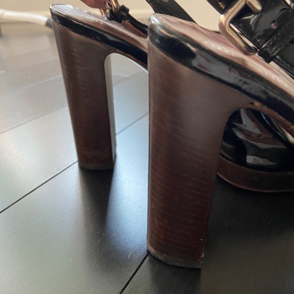 Miu Miu black patent platform sling back heels - size 38 - Picture 4 of 6
